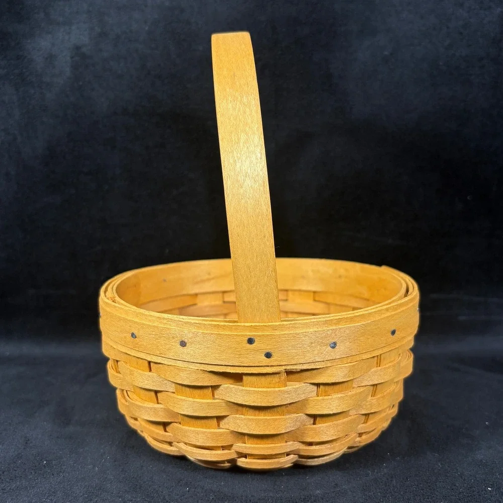 Longaberger 2001 Small Easter Basket w/ Plastic Protector & New Jelly Bean Liner